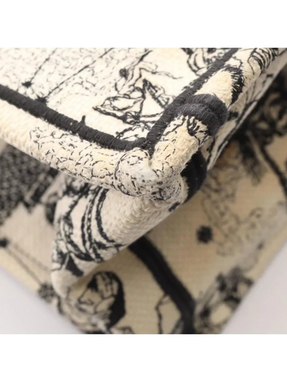Dior Tote Bag Book Toile de Jouy Ivory Black Canvas